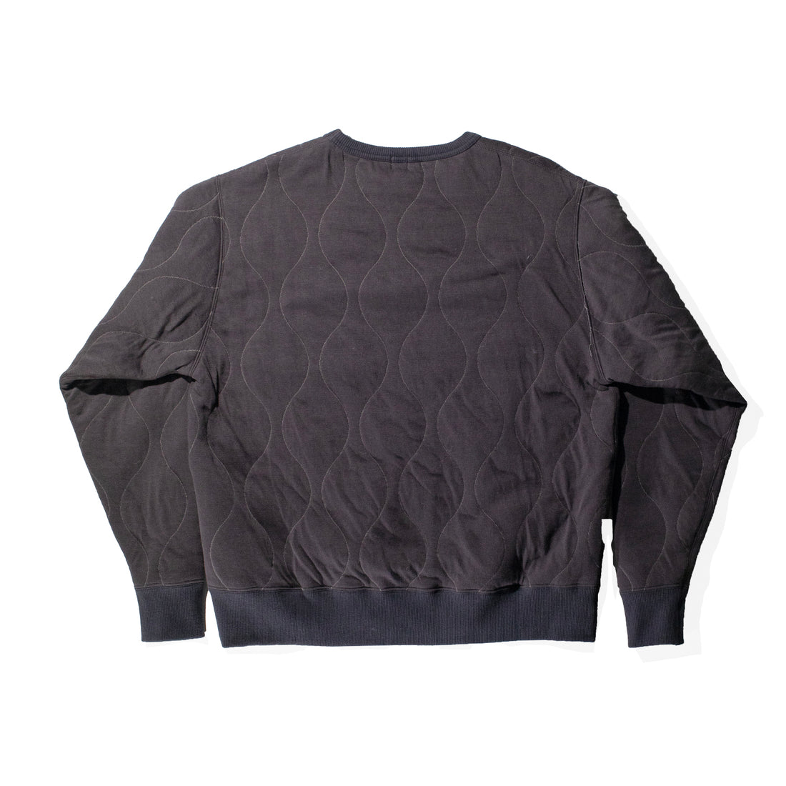 Chimala Quilted Crew Top in Charcoal