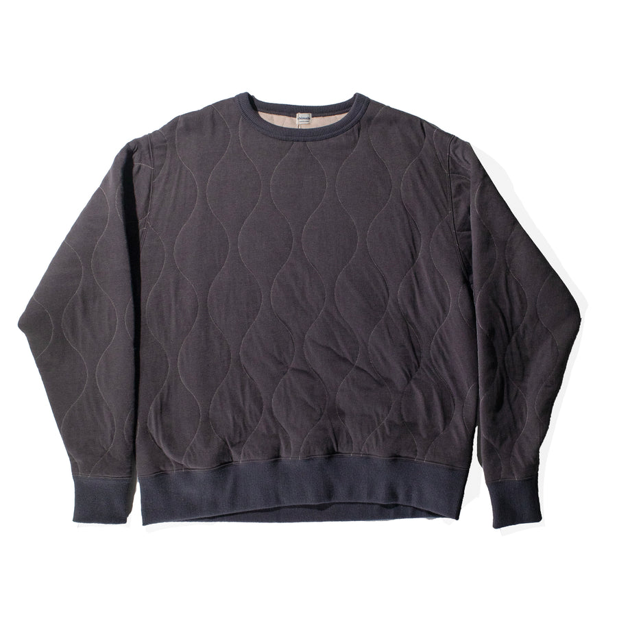 Chimala Quilted Crew Top in Charcoal