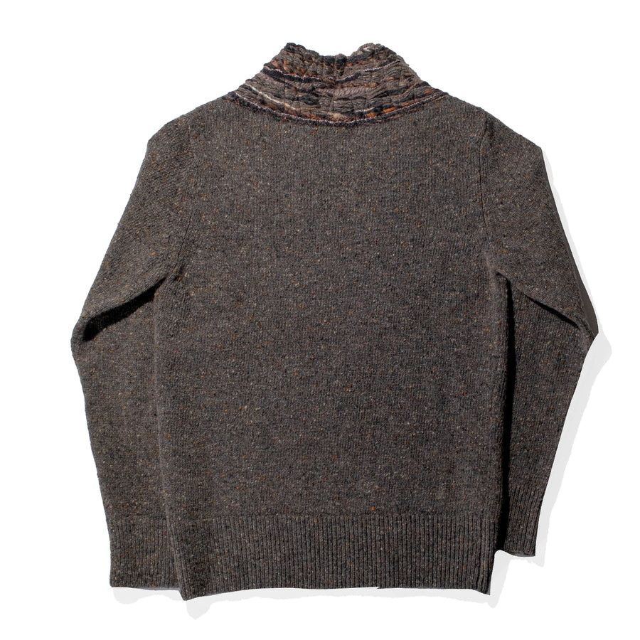 Correll Correll Wool Strand Sweater in Gray/Brown Donegal