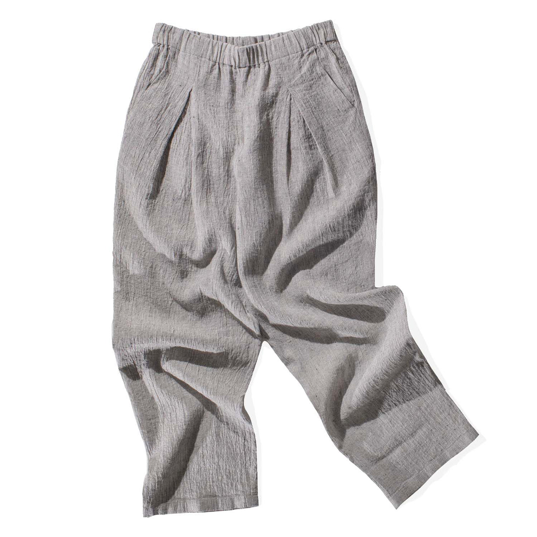 Evam Eva Linen Cotton Tuck Pants in Antique White