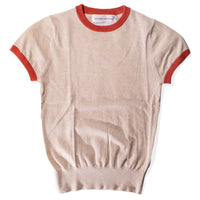 Extreme Cashmere Chloe T-Shirt in Latte/Dark Orange