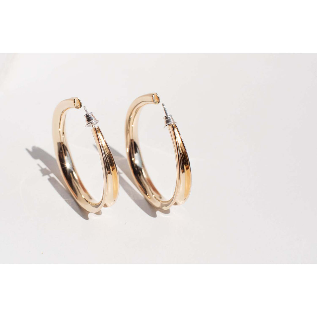 Fay Andrada Taita LG Hoops in Gold Plated Brass