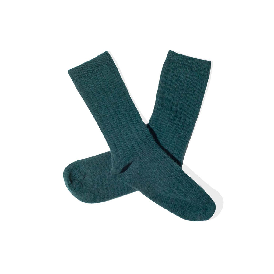 Hansel From Basel Italia Cashmere Crew in Forest Green