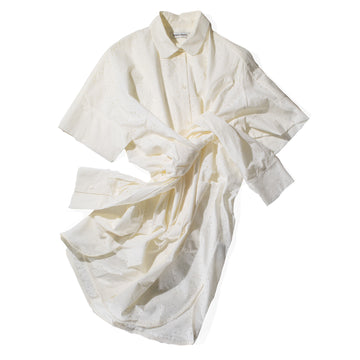 Henrik Vibskov Fold Shirt Dress in White Punched Boxes