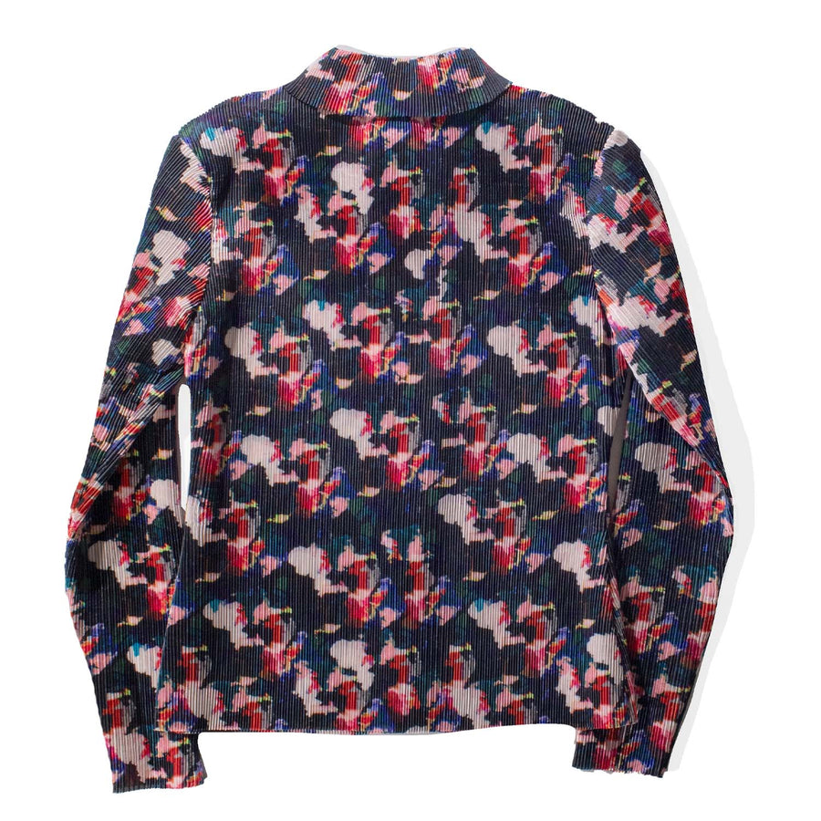 Henrik Vibskov Remember Plisse Shirt in Dark Flowery Clouds