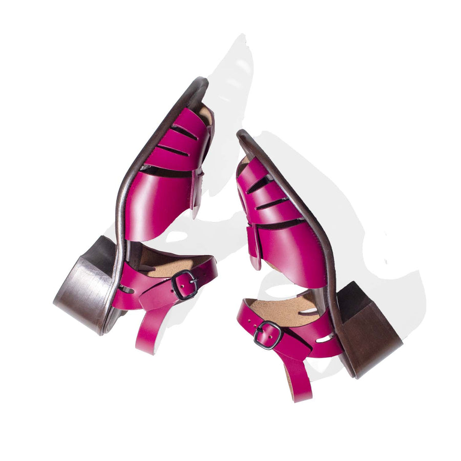 Hereu Ancora Squared Heeled in Berry