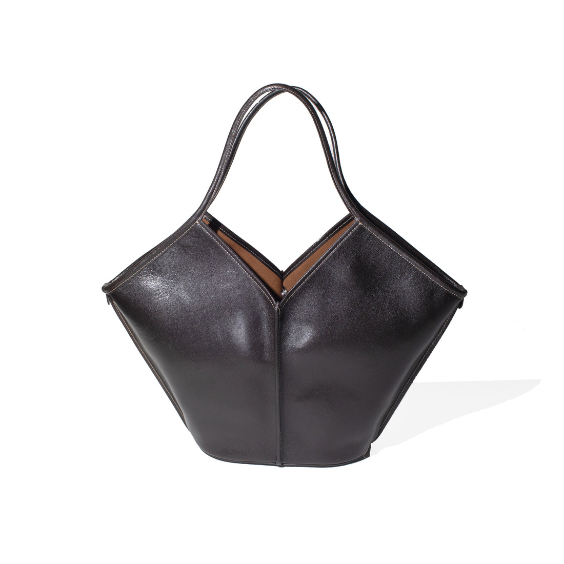 Hereu Calella Leather Tote in Ebony