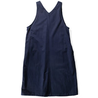 ICHI Woven Cotton Dress in Navy