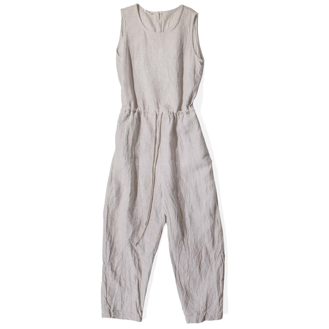 Ichi Antiquités Linen Canvas Sleeveless Jumpsuit in Natural