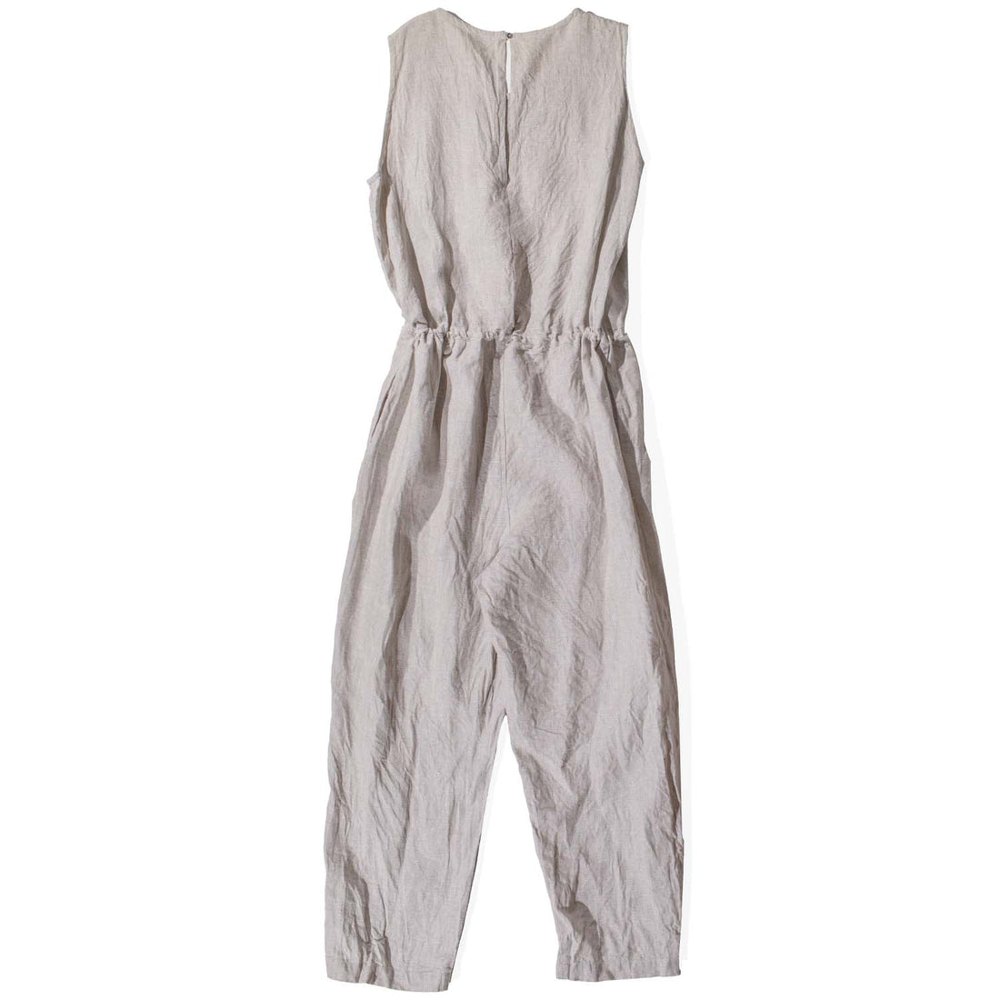 Ichi Antiquités Linen Canvas Sleeveless Jumpsuit in Natural