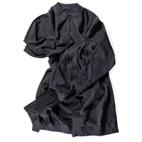 Ichi Antiquités French Terry Long Zip Blouson in Charcoal