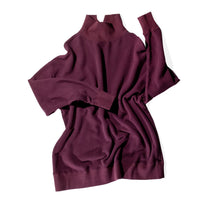 JUDITH Oversized Mockneck in Eggplant