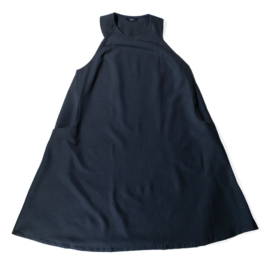 Kaarem Mai A-Line Sleeveless Dress in Dark Blue