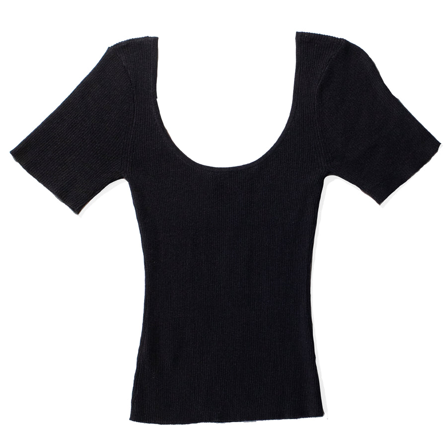 Kallmeyer Danielle Scoop Neck Tee in Black