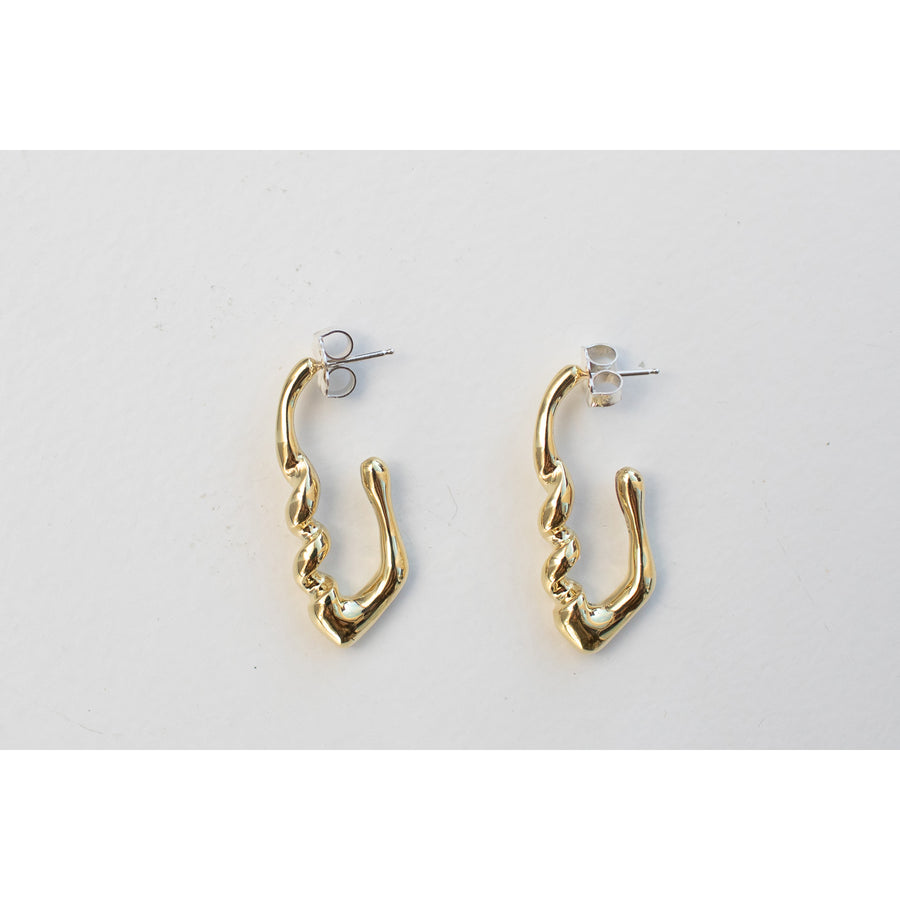 Leigh Miller Small Corkscrew Earrings in Brass