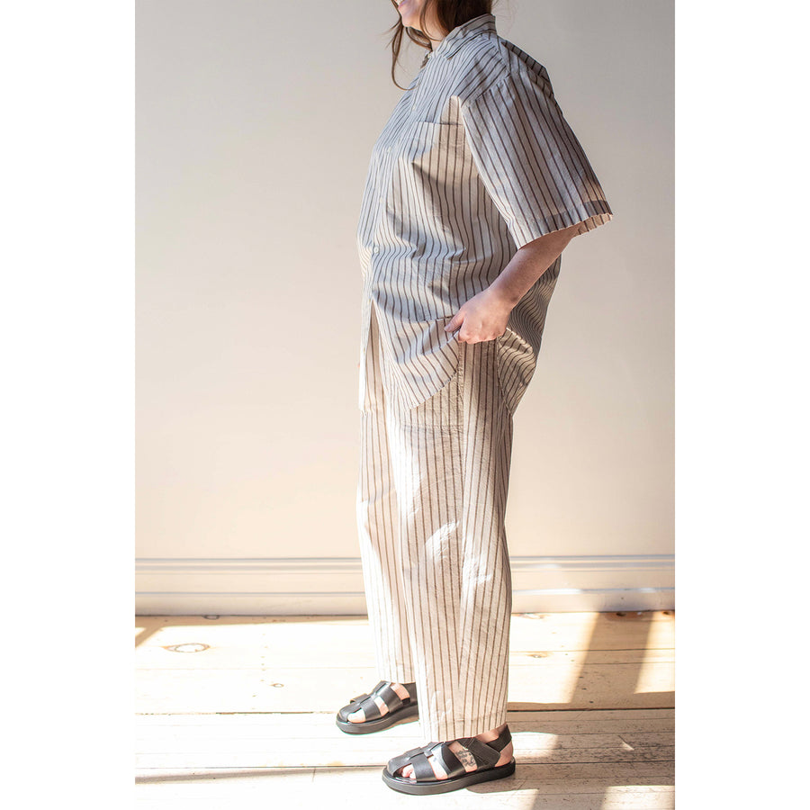 Nicholson & Nicholson Harby Pant in Off White Stripe