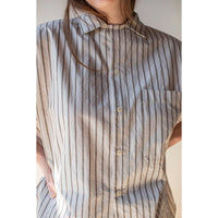 Nicholson & Nicholson Colby Shirt in Off White Stripe