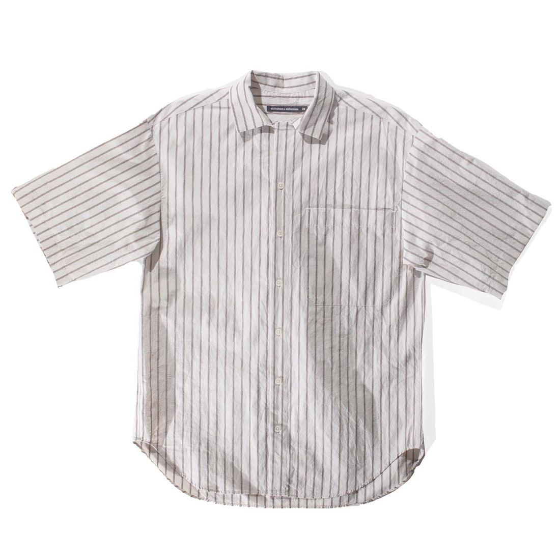 Nicholson & Nicholson Colby Shirt in Off White Stripe