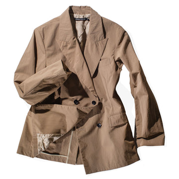 Nicholson & Nicholson My Essential Double Blazer in Brown Nylon