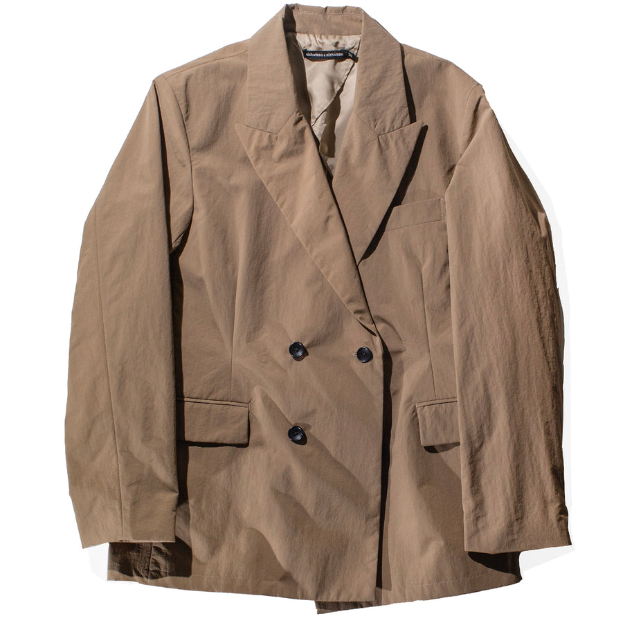 Nicholson & Nicholson My Essential Double Blazer in Brown Nylon