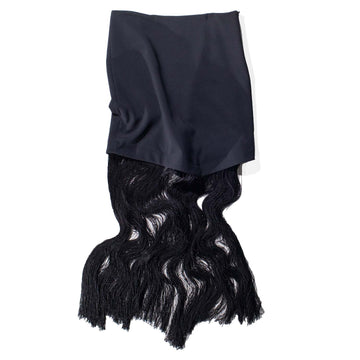 Nomia Asymmetric Fringe Skirt in Black