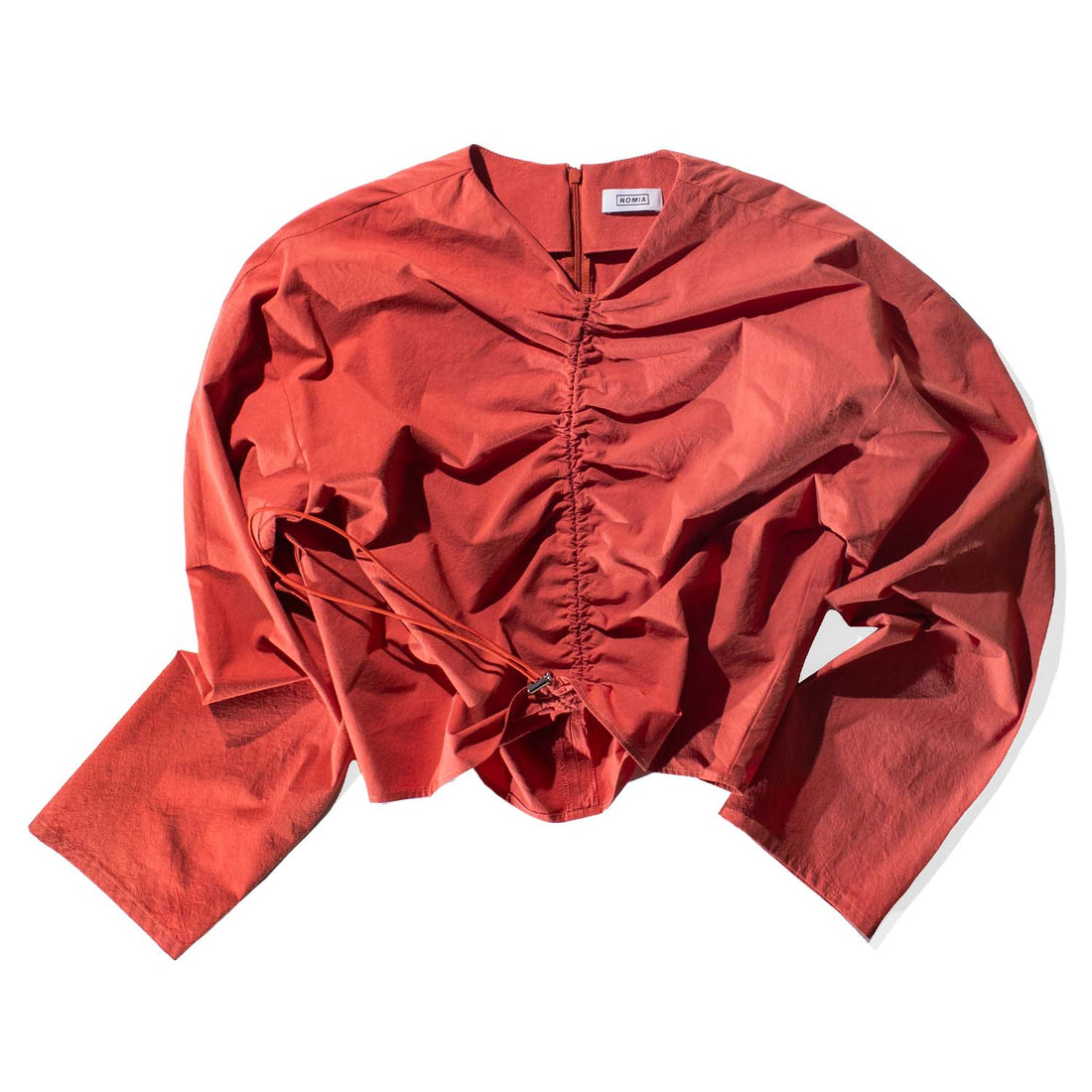 Nomia Bungee Gathered Long Sleeve Top in Persimmon