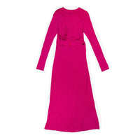 Nomia Draped Cross Front Maxi Dress in Magenta