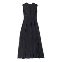 Nomia Seamed Flared Maxi Dress in Black