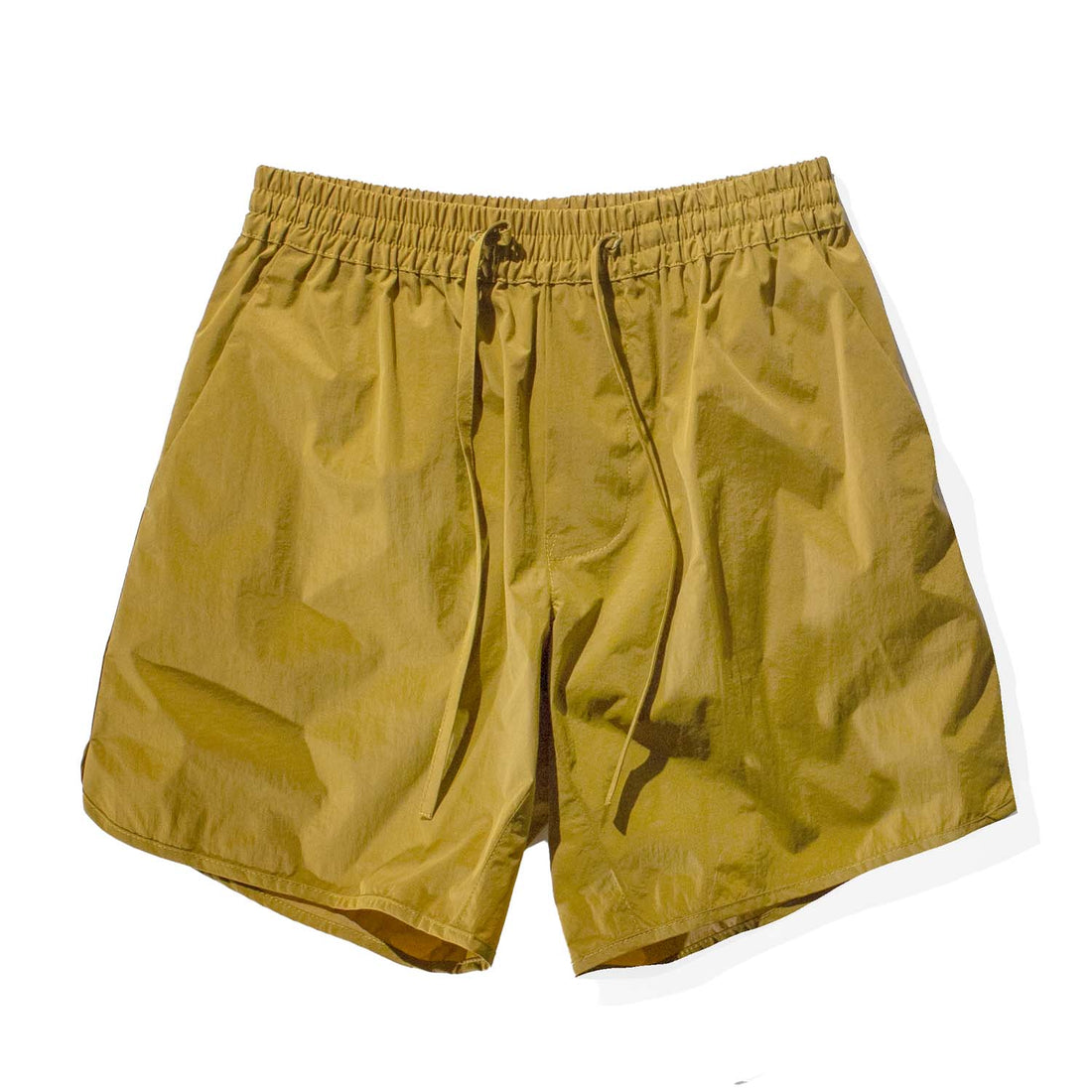 Grei Parachute Nylon Track Short in Bright Olive