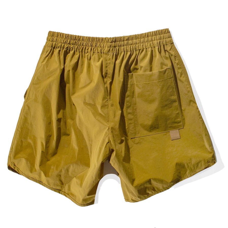 Grei Parachute Nylon Track Short in Bright Olive