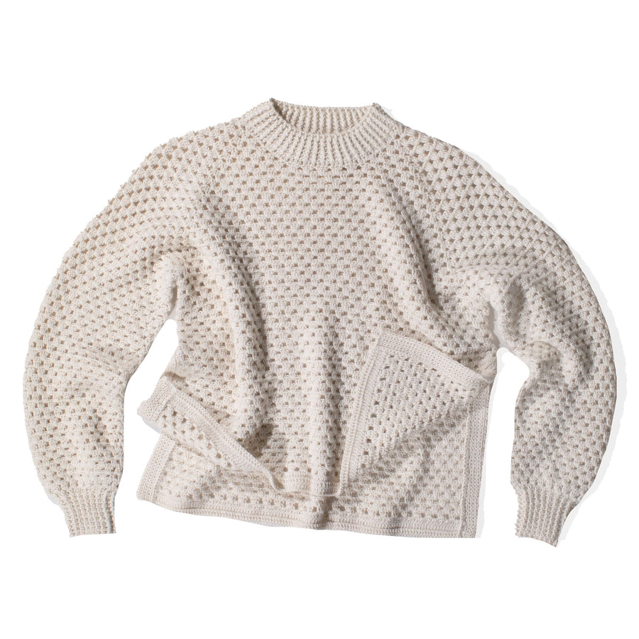 Proche Chunky Pointelle Jumper in Cream