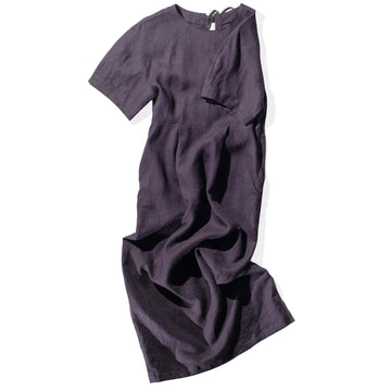 Sayaka Davis Barrel Sleeve Dress in Eggplant