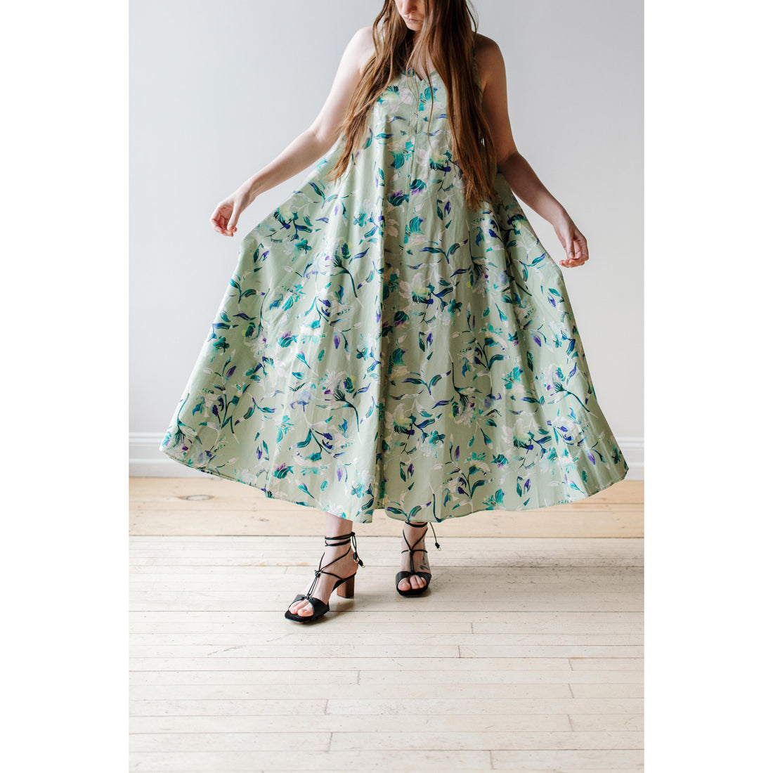 Sayaka Davis M Strap Long Dress in Sage