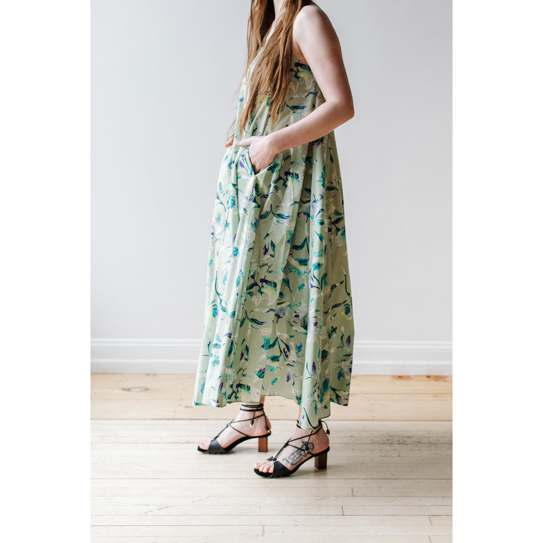 Sayaka Davis M Strap Long Dress in Sage