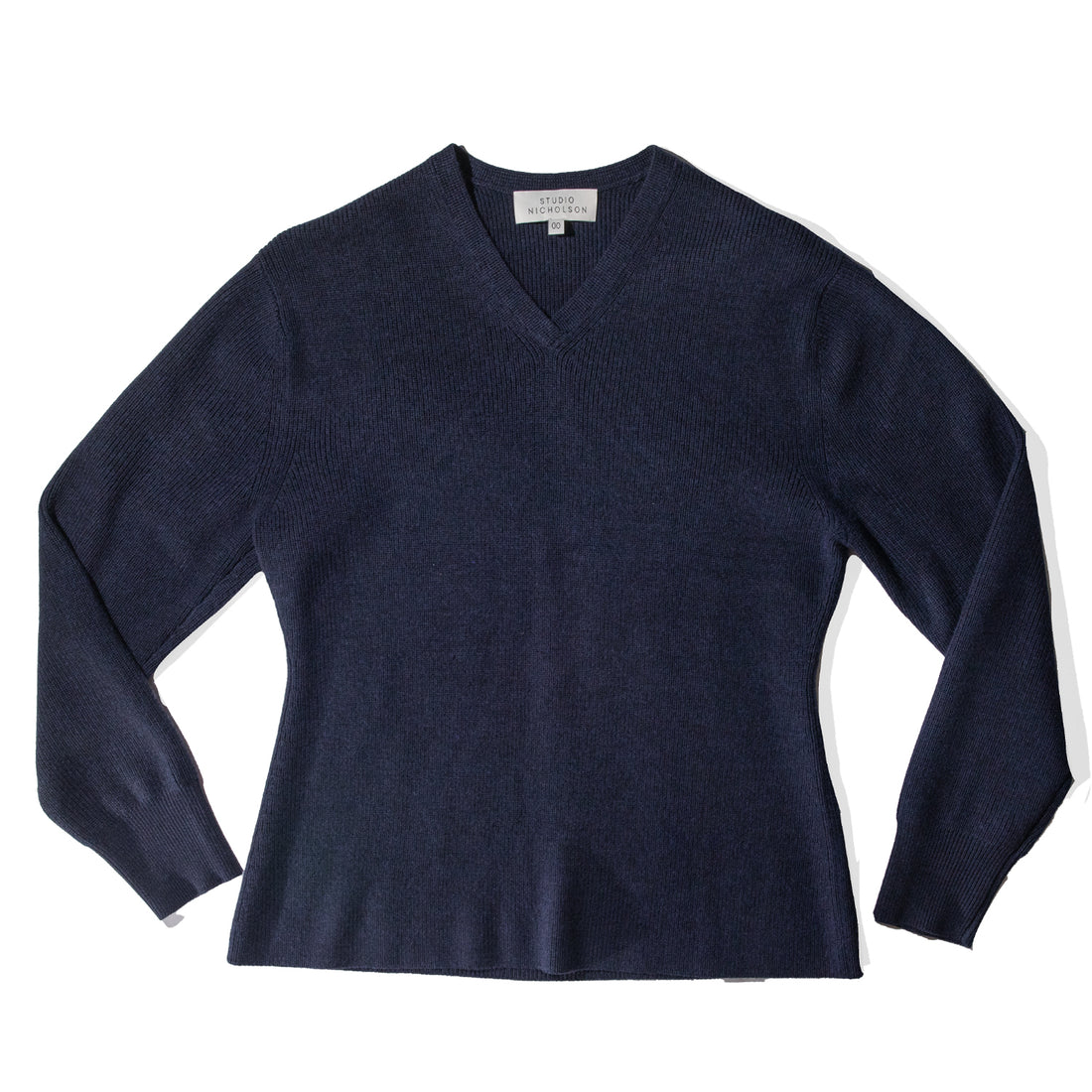 Studio Nicholson Fonissa V Neck in Dark Navy Melange