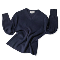 Studio Nicholson Fonissa V Neck in Dark Navy Melange