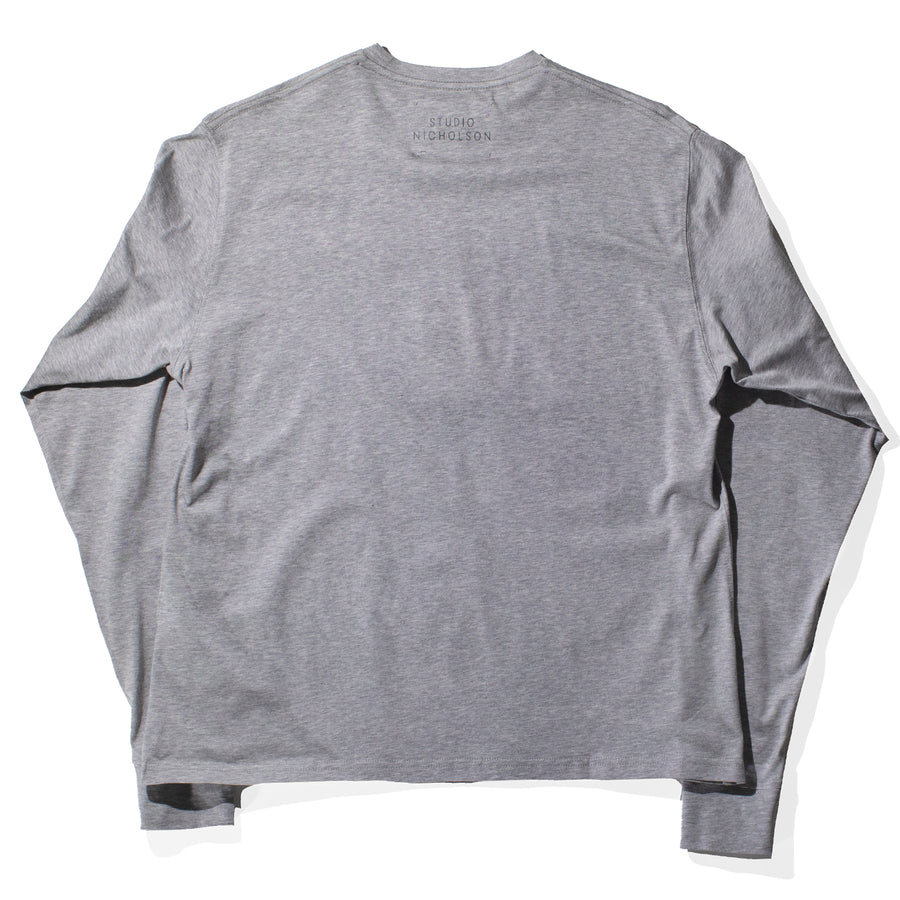 Studio Nicholson Simmons Long Sleeve T-Shirt in Grey Marl