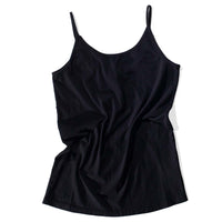 Black Crane Camisole in Black Cotton Jersey