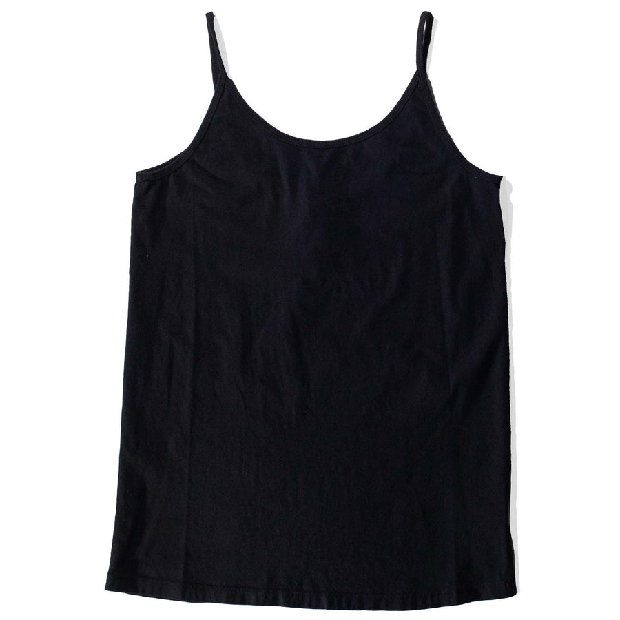 Black Crane Camisole in Black Cotton Jersey