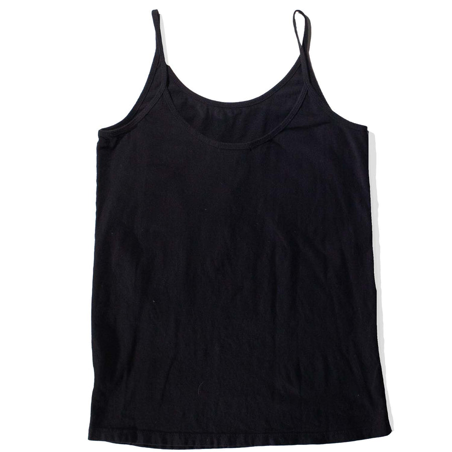 Black Crane Camisole in Black Cotton Jersey