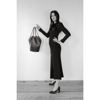 Hereu Calella Leather Tote in Ebony