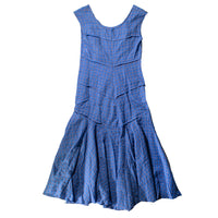 Caron Callahan Hailey Dress in Mini Cotton Blue Gauze Plaid