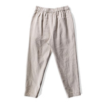 Evam Eva Linen Cotton Tuck Pants in Flax