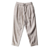 Evam Eva Linen Cotton Tuck Pants in Flax