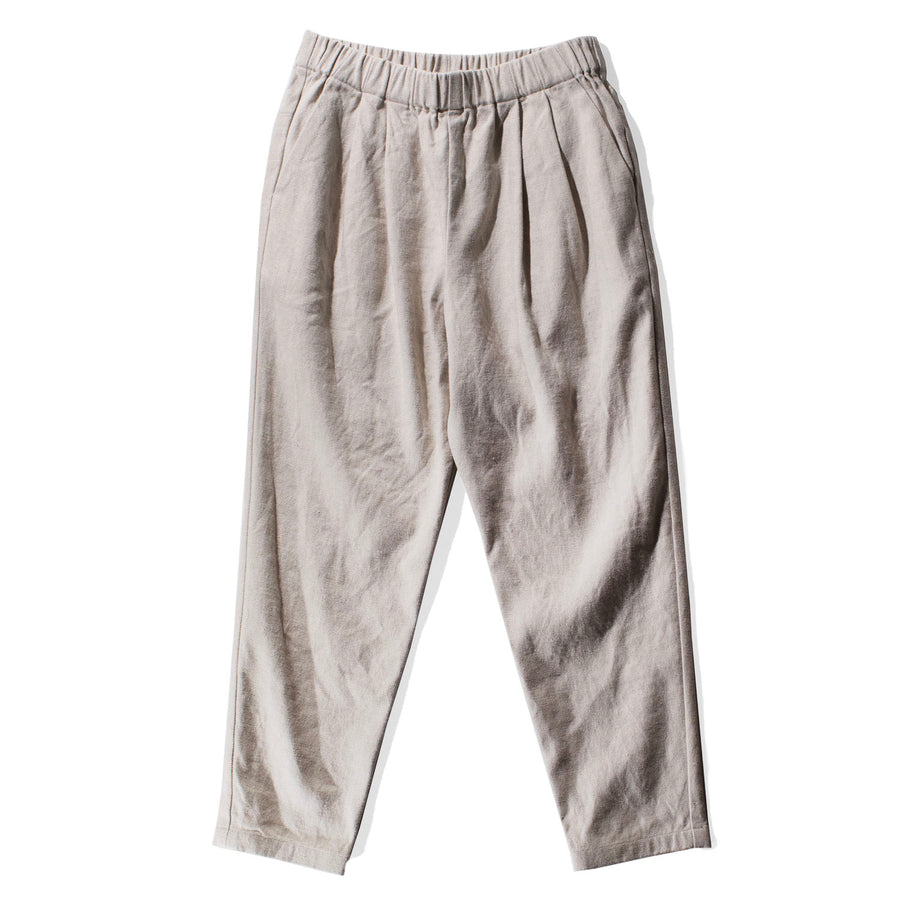 Evam Eva Linen Cotton Tuck Pants in Flax