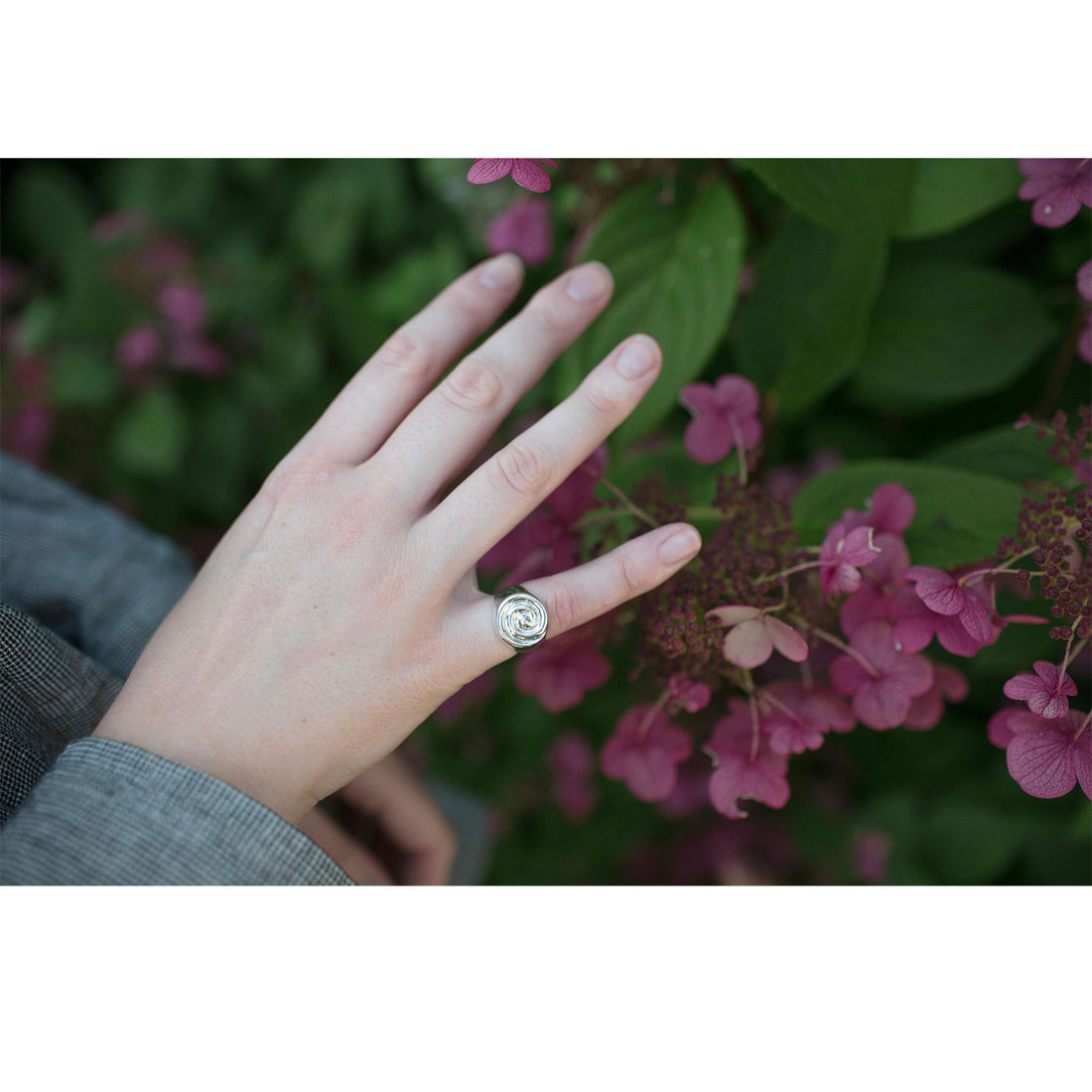 Nomia Spiral Signet Ring in Sterling Silver