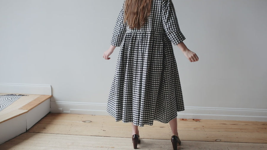 Fabiana Pigna Fer Dress in Navy Plaid