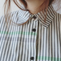 Henrik Vibskov Parcel Shirt in Black and White Stripes