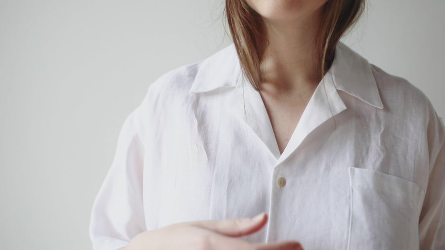 Blluemade Spread Collar Shirt in White