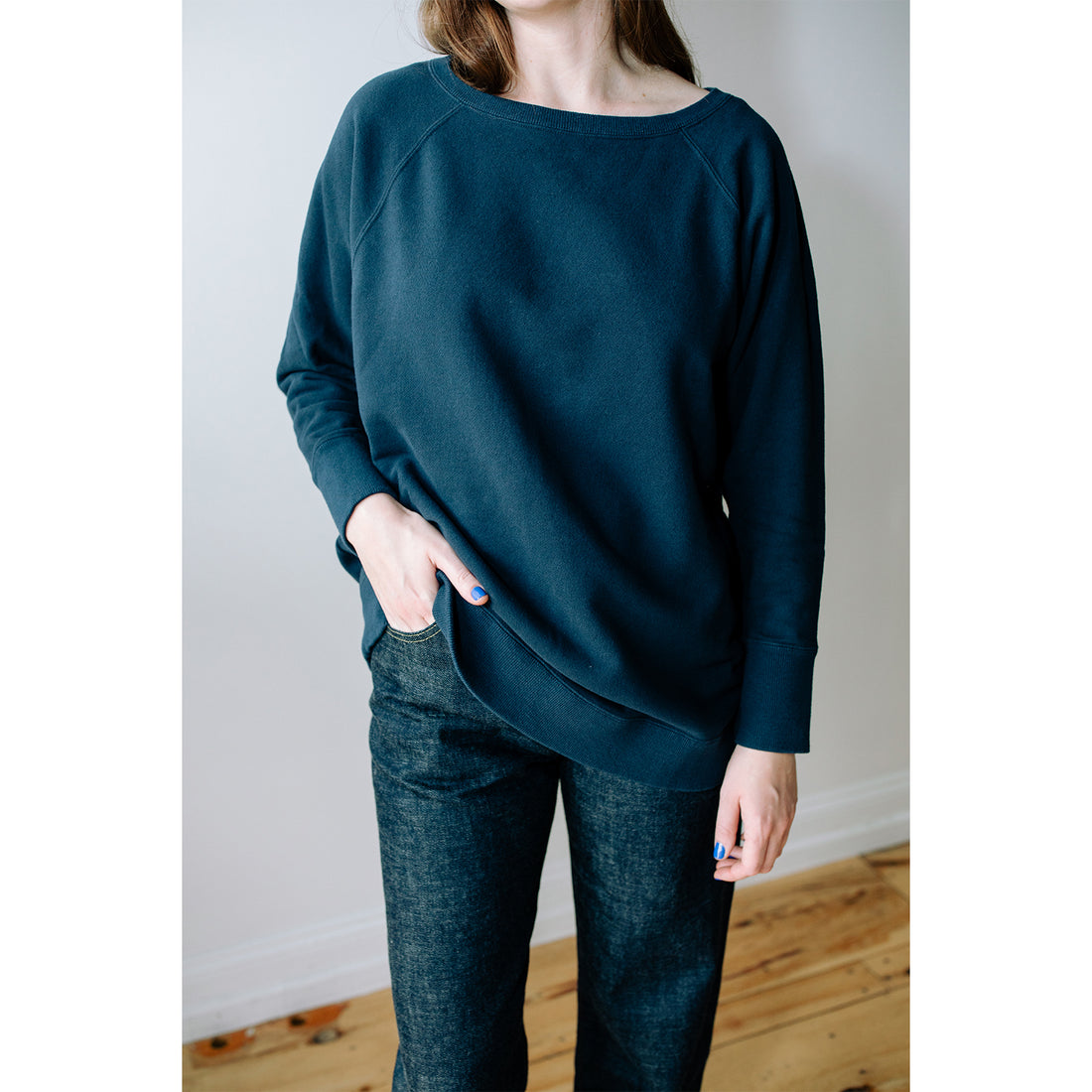 JUDITH Long Boatneck in Navy